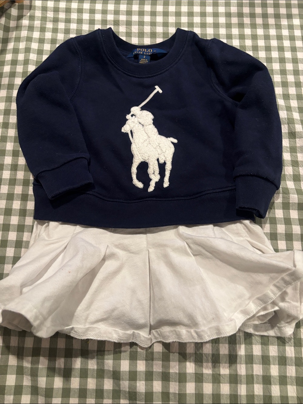 Ralph Lauren Navy with White Polo Pony Embroidery dress